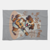 うちの犬はフリーズウクレレのチューニング曲を持っている キッチンタオル (横)