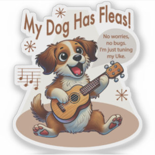 うちの犬はフリーズウクレレのチューニング曲を持っている シール