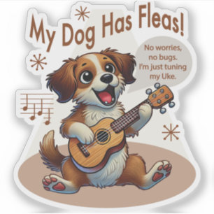 うちの犬はフリーズウクレレのチューニング曲を持っている シール