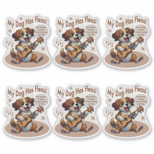 うちの犬はフリーズウクレレのチューニング曲を持っている シール (正面)