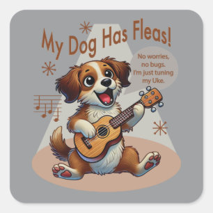 うちの犬はフリーズウクレレのチューニング曲を持っている スクエアシール