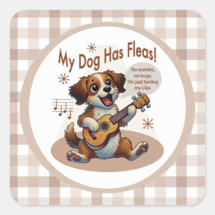 うちの犬はフリーズウクレレのチューニング曲を持っている スクエアシール