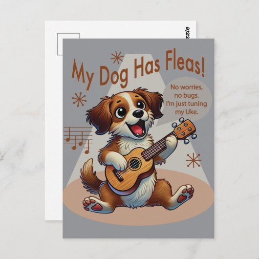 うちの犬はフリーズウクレレのチューニング曲を持っている ポストカード (正面/裏面)