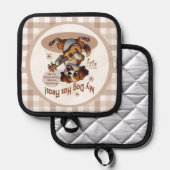 うちの犬はフリーズウクレレのチューニング曲を持っている 鍋敷き (正面/裏面)