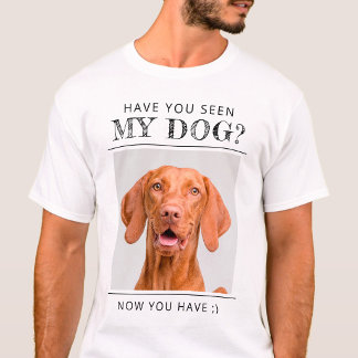 「うちの犬を見なかった？」かわいいオリジナル写真グッズ Tシャツ