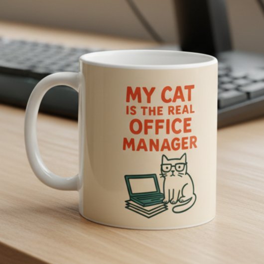 うちの猫が本当の上司 – 在宅勤務を楽しむ コーヒーマグカップ