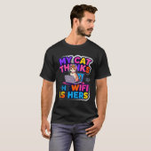 うちの猫がWi-Fiを支配してる Tシャツ (正面フル)