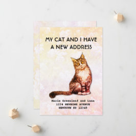 うちの猫と引越しましたのお知らせ 案内状