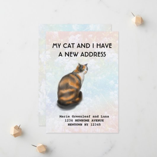 うちの猫と引越しましたのお知らせ 案内状 (正面/裏面インサイチュ)