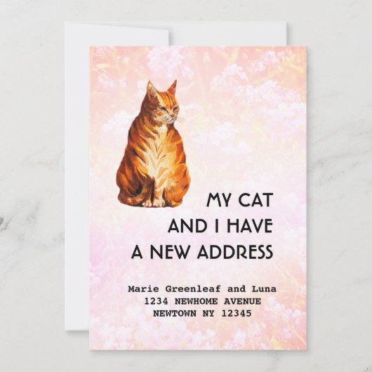 うちの猫と私たちは転居しましたのお知らせ 案内状 (正面)