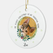 うちの猫の初めてのクリスマス セラミックオーナメント (左)