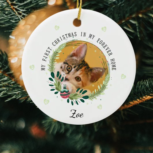 うちの猫の初めてのクリスマス セラミックオーナメント