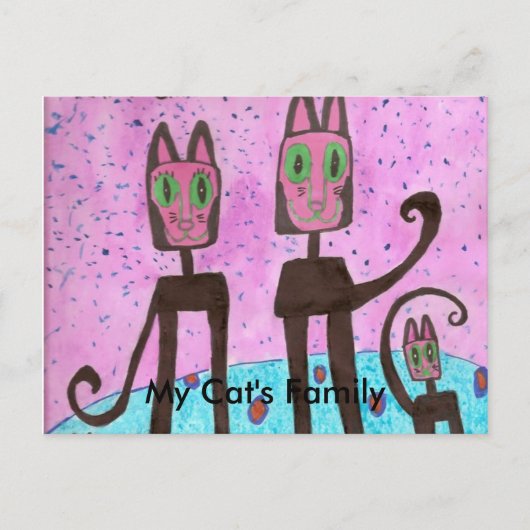 うちの猫の家族はシモがやった ポストカード (正面)
