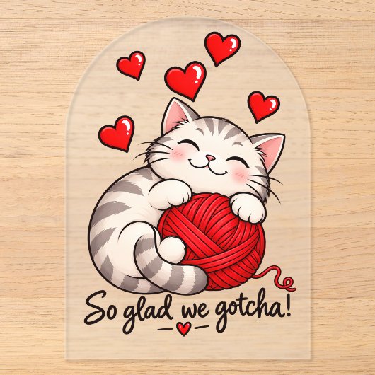 うちの猫の日 カード、名前入り猫の譲受記念 アクリル招待状 (正面)