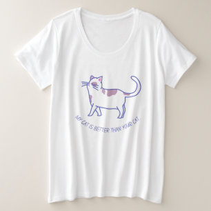 うちの猫はあなたの猫より優れてる 面白いTシャツ プラスサイズTシャツ