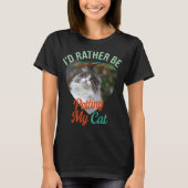 うちの猫をなでたい カスタム 猫 写真 Tシャツ (正面)
