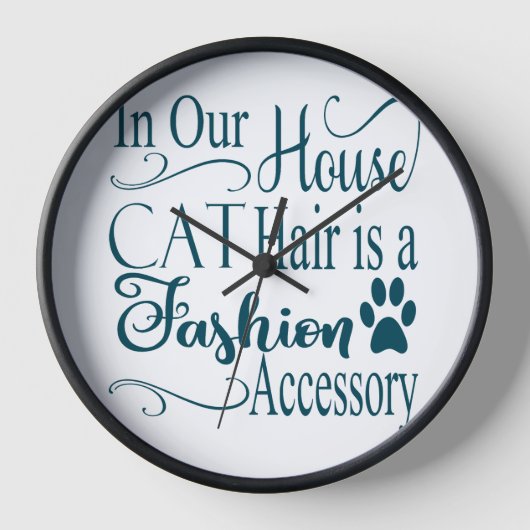 うちの猫髪はアクセサリーファッション 壁時計 (正面)