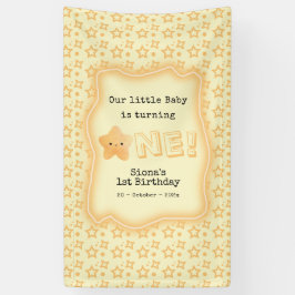 うちの赤ちゃんが1歳のキュートなスターに!お誕生日おめでとう 横断幕