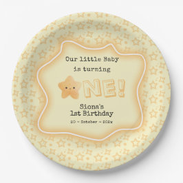 うちの赤ちゃんが1歳のキュートなスター誕生日 ペーパープレート