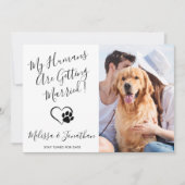うちの飼い主が結婚するよ！ペットの犬の婚約発表 案内状 (正面)