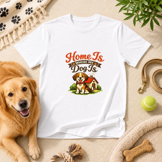うちは愛犬のいる場所 犬のユーモア Tシャツ