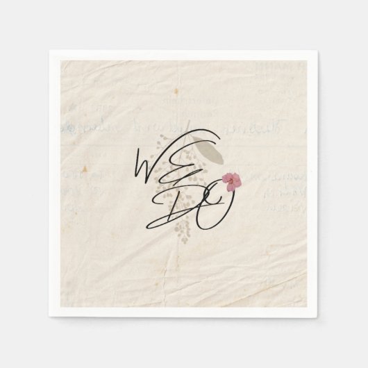 うちは押し花みすぼらしいガーデンシックなプログラム スタンダードカクテルナプキン (正面)