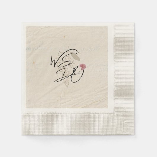 うちは押し花みすぼらしいガーデンシックなプログラム 縁ありカクテルナプキン (正面)