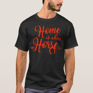 うちは私の馬がいるところです女の子 Tシャツ