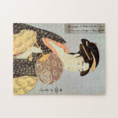 うちわを持つ女,歌麿巻扇の女性,歌麿,浮世絵 ジグソーパズル (横)
