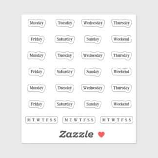 うっかり。週の日 – 透明 シール