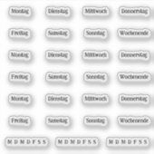 うっかり。週の日 – 透明(DEUTSCH) シール (正面)