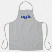 うっすいグレーとブルーモダンタイポグラフィおもしろい エプロン (正面)