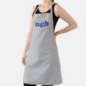 うっすいグレーとブルーモダンタイポグラフィおもしろい エプロン (インサイチュ)