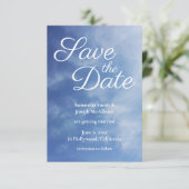 うっすら雲の青空写真 Save the Date 招待状 (スタンド正面)