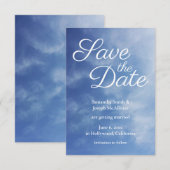 うっすら雲の青空写真 Save the Date 招待状 (正面/裏面)