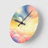 うっそうと思った夢の色で平和に ラウンド壁時計 (傾斜)