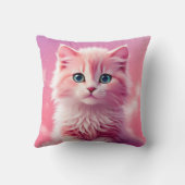 うっとりしたピンクの子猫 クッション (裏面)