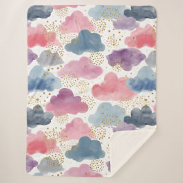 うっとりした水色の雲 シェルパブランケット