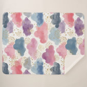 うっとりした水色の雲 シェルパブランケット (正面(横))