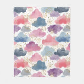 うっとりした水色の雲 フリースブランケット (正面)