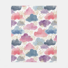 うっとりした水色の雲 フリースブランケット