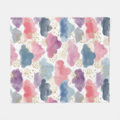 うっとりした水色の雲 フリースブランケット (正面(横))