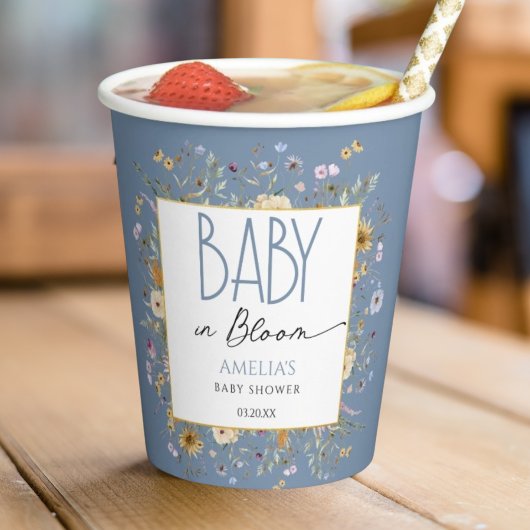 うっとりとしたブルーベビーシャワー 紙コップ