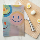 うっとりとした笑み キッチンタオル (四つ折り)