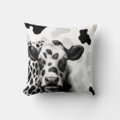 うっわ！黒と白の素朴なカントリー・ウェスタン クッション (正面)