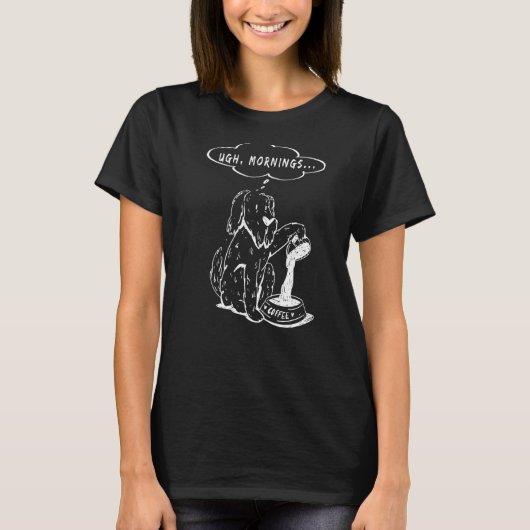 うっ朝は薄い氷のかわいい手で歩くが大嫌い Tシャツ (正面)