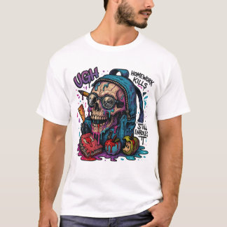 うっ!宿題キルスカルティー Tシャツ