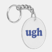 「うっ」青の文字は白アクリル キーホルダー (正面左)