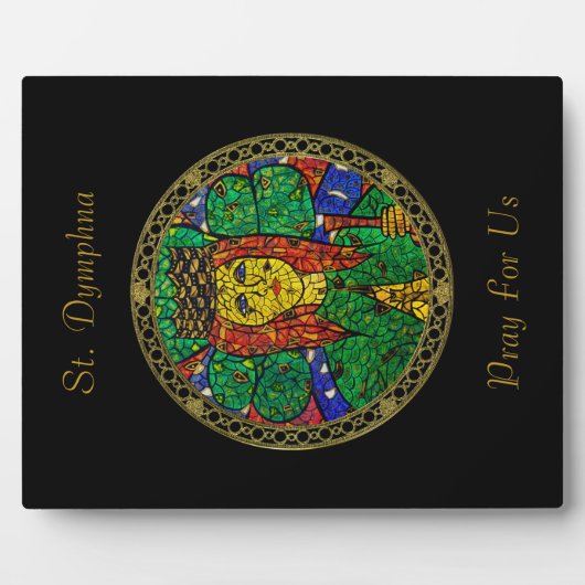 うつ病と不安の守護聖人St Dymphna フォトプラーク (正面)