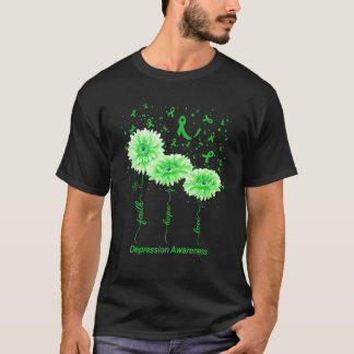 うつ病啓発 メンタルヘルスの大切さ グリーンS Tシャツ